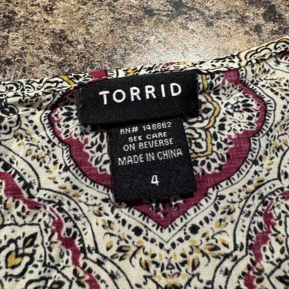 Torrid Top Y2K Boho Coastal Grandma Cottage Feminine Romantic Whimsigoth 4 4X - Picture 3 of 6